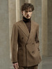 Stylbiella 澳洲美丽诺羊毛棕色全麻衬西装套装 商品缩略图0