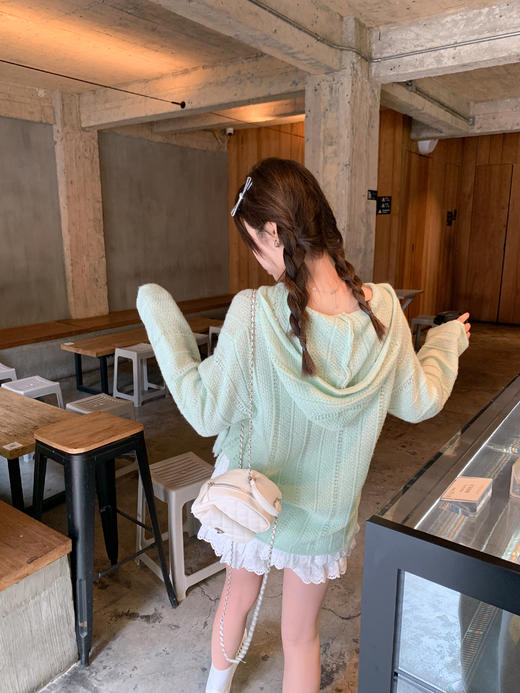 【169元任选2件】最后一波现货！宽松慵懒绿色连帽针织衫 商品图9