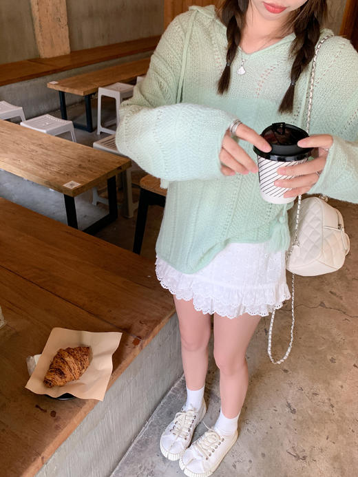 【169元任选2件】最后一波现货！宽松慵懒绿色连帽针织衫 商品图8