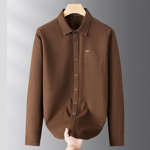 【100%棉】【DDS】大依优型大码衬衫男士纯棉衬衣长袖格子秋季新款男士加肥加大码商务通勤休闲衬衫高端抗皱免烫 商品图5