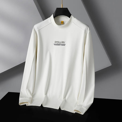 【DG】大依优型大码男士长袖T恤半高领打底衫简约时尚潮秋季新款加肥加大码休闲半高领长袖打底衫商务300斤 商品图7