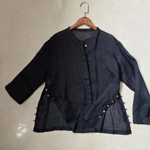 轻柔苎麻衬衣，文艺复古开衫防晒衬衫休闲清透大码中式GYD-A0211 商品图3