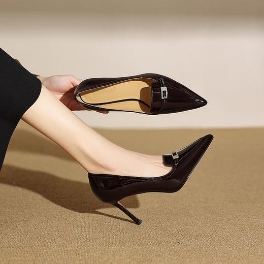 【预售5天】法式优雅宴会细跟单鞋女春秋季新款尖头时尚浅口高跟鞋通勤女鞋ZF&25023 商品图1