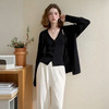 西遇气质通勤休闲套装女秋季单排扣V领背心搭针织开衫外套V2851186/V2855142 商品缩略图0
