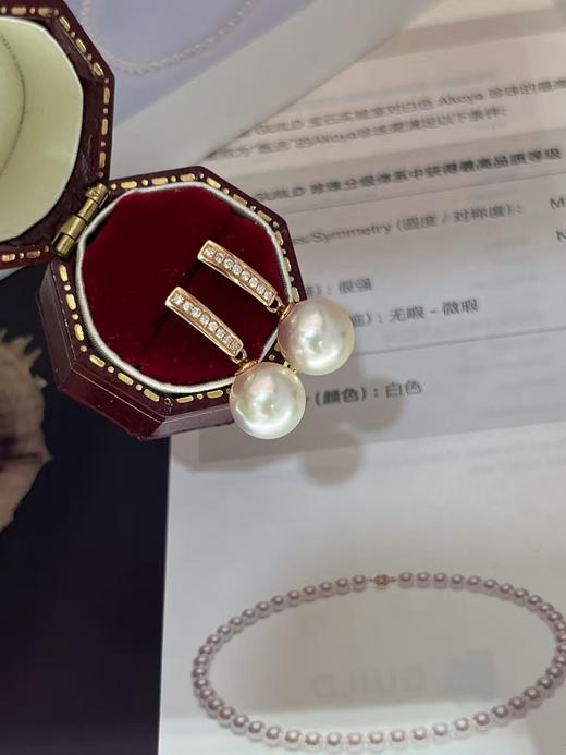9mm akoya珍珠耳坠 商品图0