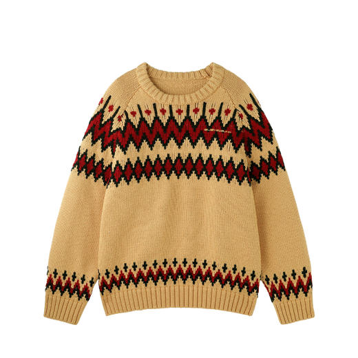 BJHG不计后果撞色圆领毛衣男款秋2025新款宽松百搭插肩袖情侣上衣 商品图4