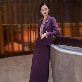 YBY L826时尚气质连立领外套修身半身裙职业通勤套装裙