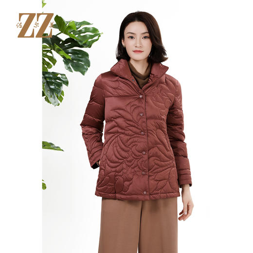 佐尔美秋冬上新 时尚立领精致压纹保暖羽绒服女M44YY04 商品图3