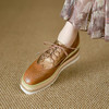 【预售5天】春秋季牛皮高跟鞋英伦风小皮鞋雕花系带坡跟厚底单鞋女ZMXY&JL2657 商品缩略图2