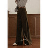 鹿向南「文艺书馆」咖色高腰休闲裤女秋季新款通勤直筒宽松阔腿裤 商品缩略图2