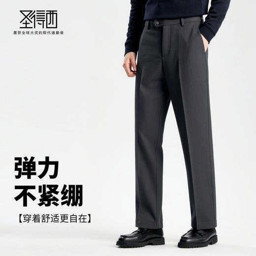 【含绵羊毛&莱赛尔】圣得西男士2025秋新款弹力百搭商务直筒西裤 商品图2