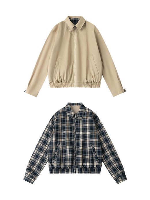 美式复古格纹双面穿外套 秋冬新款宽松小众休闲夹克上衣 商品图4