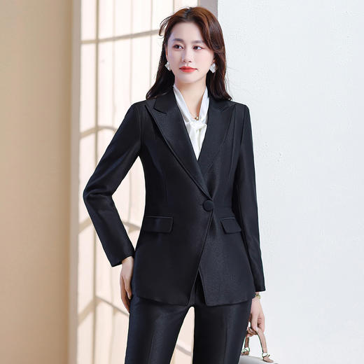 奢姿女装2025新款气质翻驳领职业套装女士假口袋时尚西装两件套250136533 商品图3