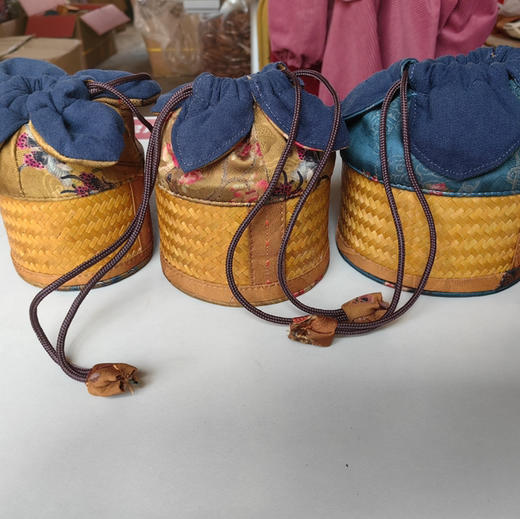 典藏竹圆四叶香云纱杯袋12cm 商品图1