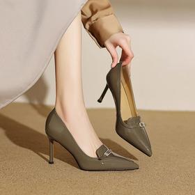 【预售5天】法式优雅宴会细跟单鞋女春秋季新款尖头时尚浅口高跟鞋通勤女鞋ZF&25023