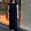 【à perles】TH*腰部捏褶醋酸连衣裙 商品缩略图3