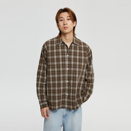 oneup泡泡纱格子宽松衬衫 商品图1