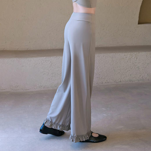 跃牌【禅语梵心】高腰收腹花边运动宽松休闲直筒长裤女跑步显瘦健身裤云感瑜伽裤CK3307 商品图2