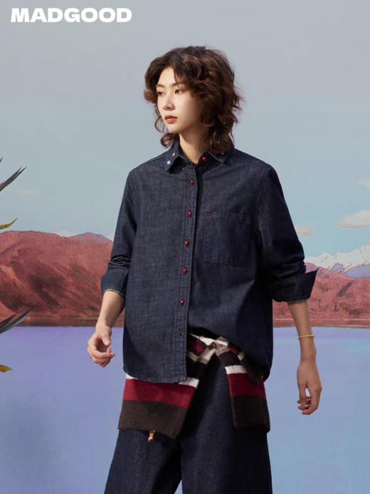 马得工地/MDGDCS252348/合身正肩牛仔衬衫 商品图1