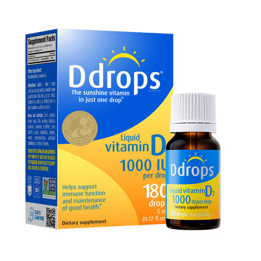 Ddrops 成人维生素D3滴剂 1000iu（18-50岁）/2000iu（50岁以上） 商品图3