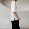 绽放606朵【黑白灰】2025男装汉麻中式精致立领白色中袖直襟小衫 商品缩略图1