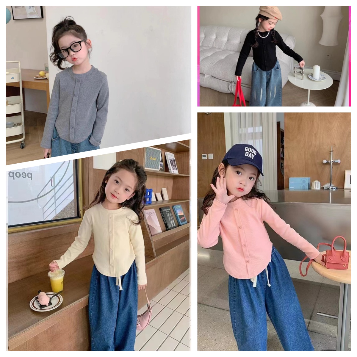 两件起拍!【西蒙日记舒适提花打底衫LCYHSY】宝妈必入！这件女童打底衫，把 “舒适 + 好看” 焊死了，要舒适有舒适，要颜值有颜值