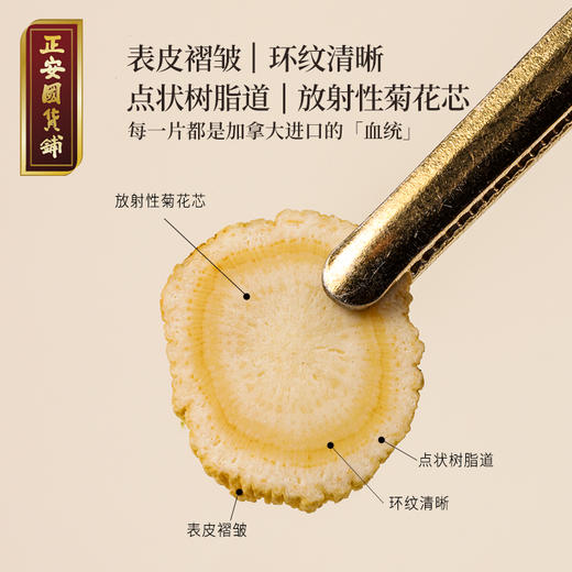 正安 加拿大进口西洋参  采挖4年老龄参低温烘干营养足 参味醇正优质原材 气盈清润小干人干驱走干燥内热 泡水煲汤商务长辈礼品 西洋参100g/罐 商品图1