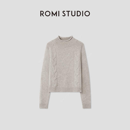ROMI STUDIO“温暖如初”100%澳洲羊毛秋冬经典绞花毛衣RWCASZ4968 商品图0