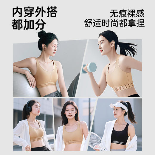 D1-【B-D杯】【粉底液运动文胸】分区3cm减压肩带/内置双软骨提拉减震运动内衣文胸  动感活力 商品图4