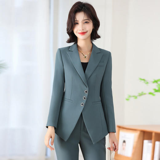奢姿女装2025秋装新款气质修身显瘦职业套装女士西装长裤两件套25099A830 商品图4