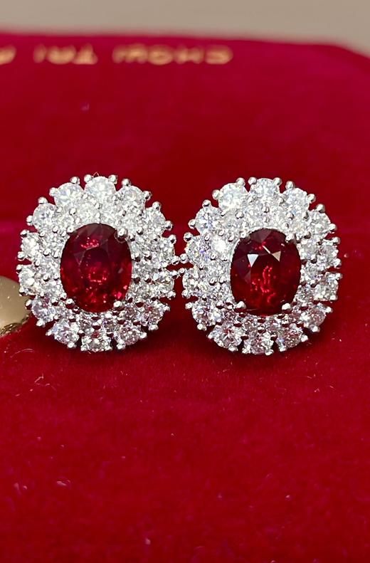 2ct刻面红宝石耳钉 商品图4