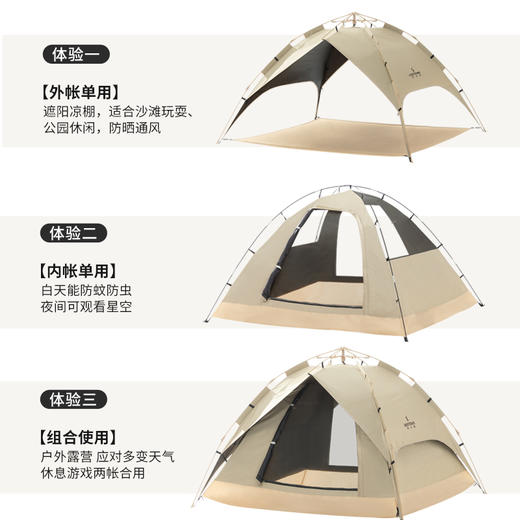 何大屋 传奇小镇三用黑胶帐篷HDW1517 商品图5