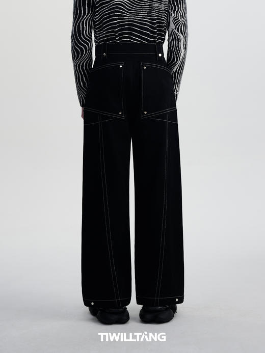 启世录TIWILLTANG“明爵衍际”明线直筒牛仔裤男 商品图2