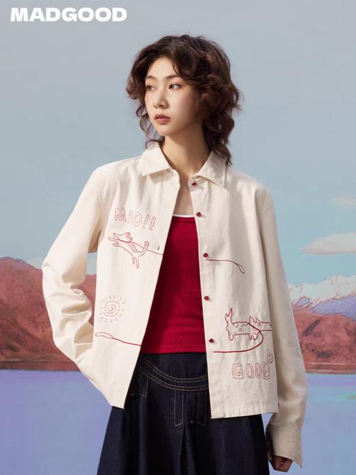 马得工地/MDGDCS13472/遛遛小狗刺绣衬衫 商品图0