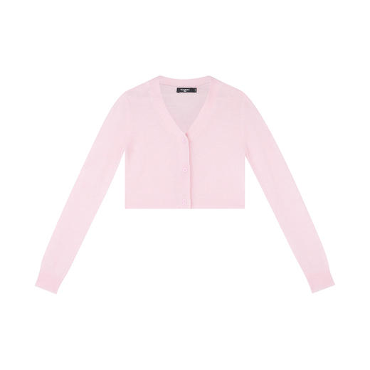 oneup羊驼毛V领短款毛衣开衫 商品图5