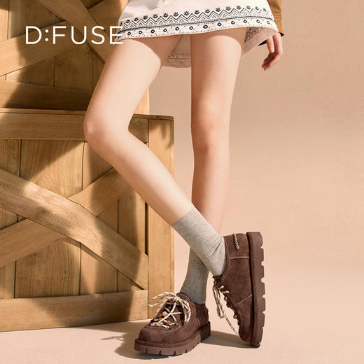 Dfuse迪芙斯2025秋季新款航海风勃肯鞋复古学院风绒面袋鼠鞋休闲女鞋DFD3112052 商品图0