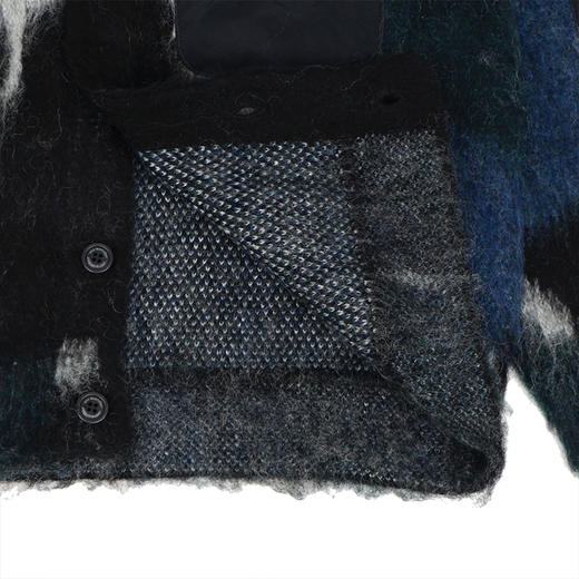 and wander mix color shaggy 男女拼色马海毛羊毛混纺开衫毛衣 商品图3