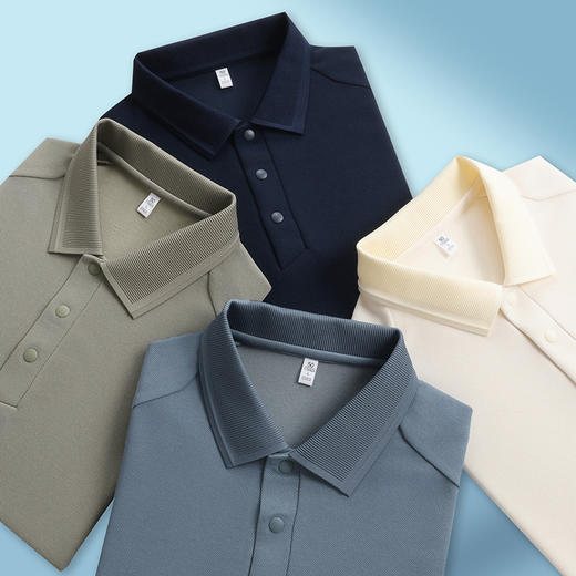 半身缘男装 春秋10A抑菌合身保暖长袖POLO衫596 商品图1