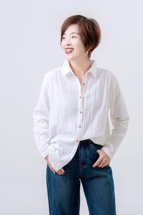 双层棉纱文艺白衬衫