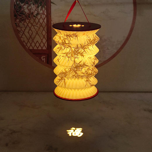 【投影创意古风灯笼】中秋节创意礼品 可提可立可投影  手提发光小灯笼 元宵节投影花灯 新年礼物折叠纸灯笼 商品图4