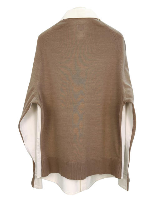 男款针织拼接长袖衬衫014 商品图1