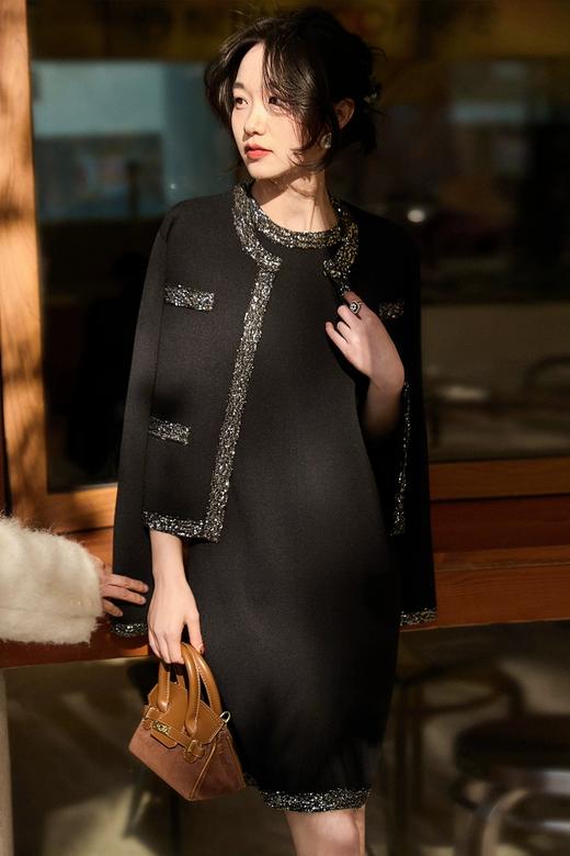 进口串珠珠片秋新品罗马针织高密开衫外罩 商品图9