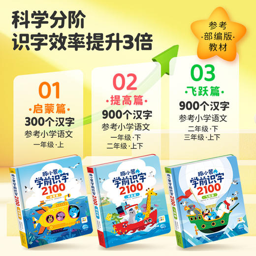 豚小蒙学前识字2100全3册盒装点读版3-6岁入学前早教启蒙书 商品图2