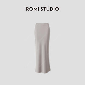 ROMI STUDIO“高贵优雅”哑光冰爽感手工敲边鱼尾半身裙 RWCSXG2703【现货】