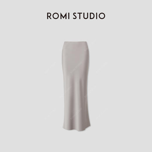 ROMI STUDIO“高贵优雅”哑光冰爽感手工敲边鱼尾半身裙 RWCSXG2703【现货】 商品图0