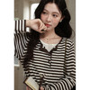 鹿向南「胶片旧影」假两件条纹长袖针织衫秋季新款气质通勤上衣女 商品缩略图1