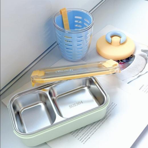 yispot易铂304不锈钢分格餐盒+水果杯组合 商品图0