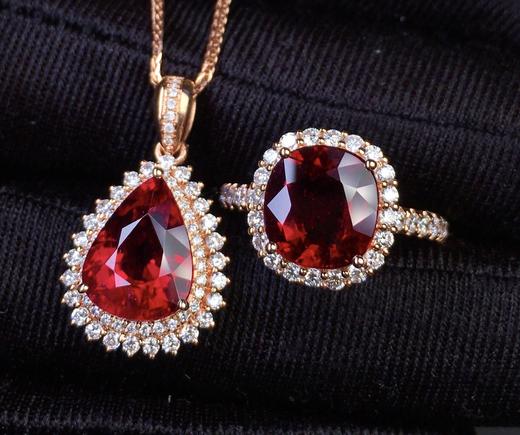 碧玺戒指吊坠套装 商品图2