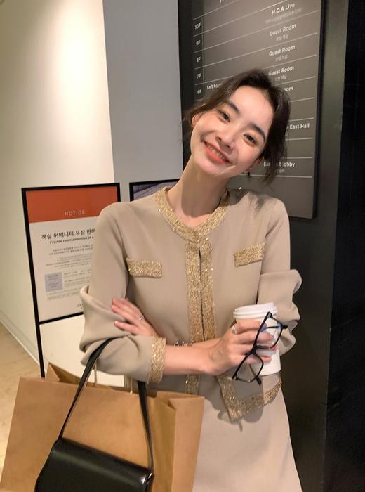 进口串珠珠片秋新品罗马针织高密开衫外罩 商品图6