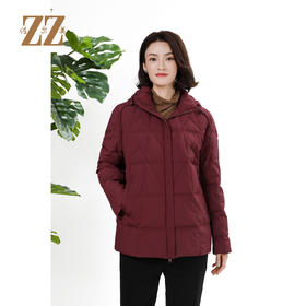 佐尔美冬季上新 经典抽绳连帽保暖羽绒服外套女E34YY41